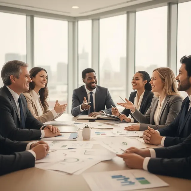 Imagem ilustrativa de uma reunião de profissionais em torno de uma mesa, utilizada no site da RHNexus